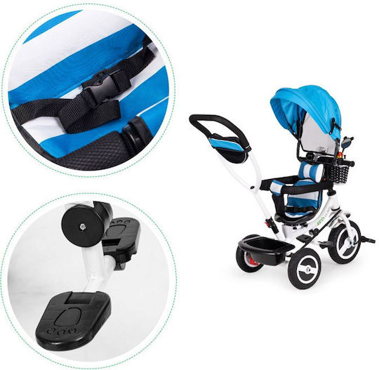 Ecotoys Kinderdreirad mit Elterngriff für 1-5 Jahre Blau