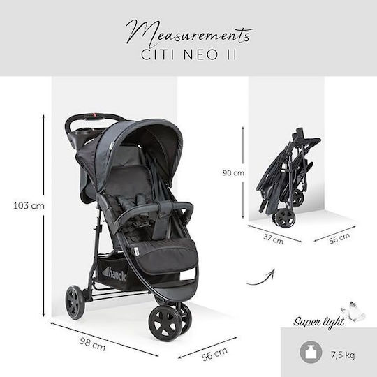 Hauck Citi Neo Ii Baby Stroller Suitable for Newborn Caviar / Stone