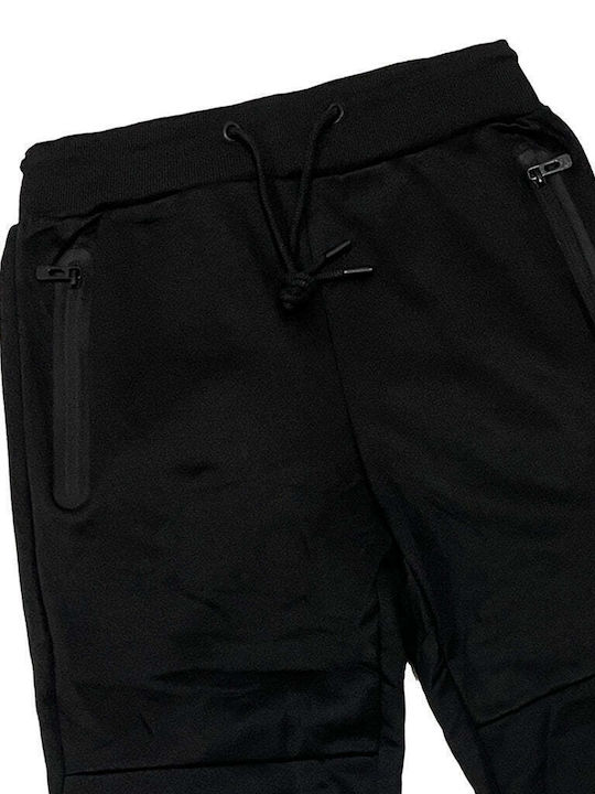 Ustyle Men's Fleece Sweatpants with Rubber Black.