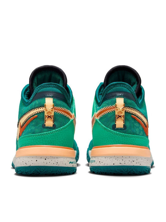 LeBron NXXT Genisus Niedrig Basketballschuhe Geode Teal / Melon Tint / Stadium Green / Campfire Orange
