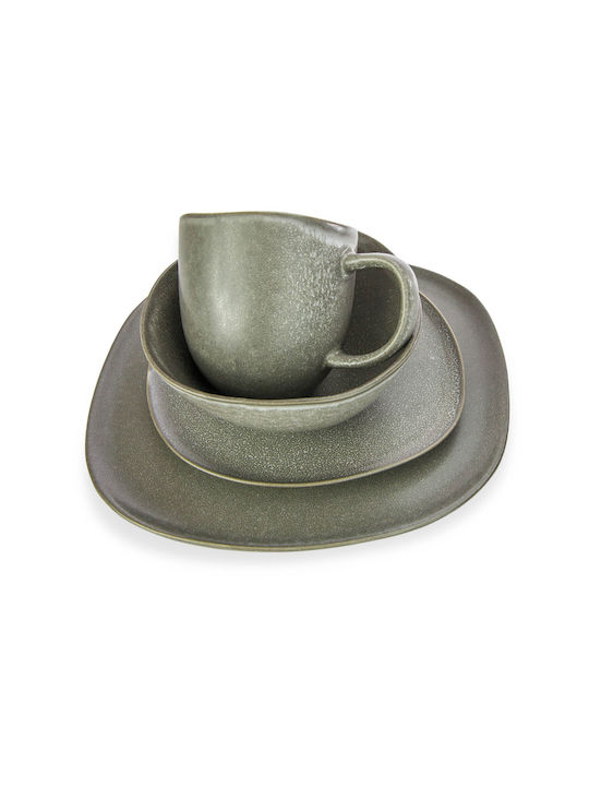 Viosarp Serving Bowl Round Ceramic Gray with Diameter 15.5cm
