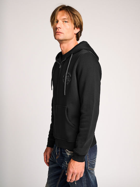 Staff Men's Sweatshirt Jacket with Hood Black