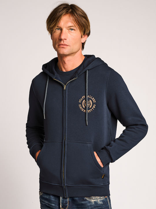 Staff Men's Sweatshirt Jacket with Hood BLUE NAVY 64-103.050.Ν0045