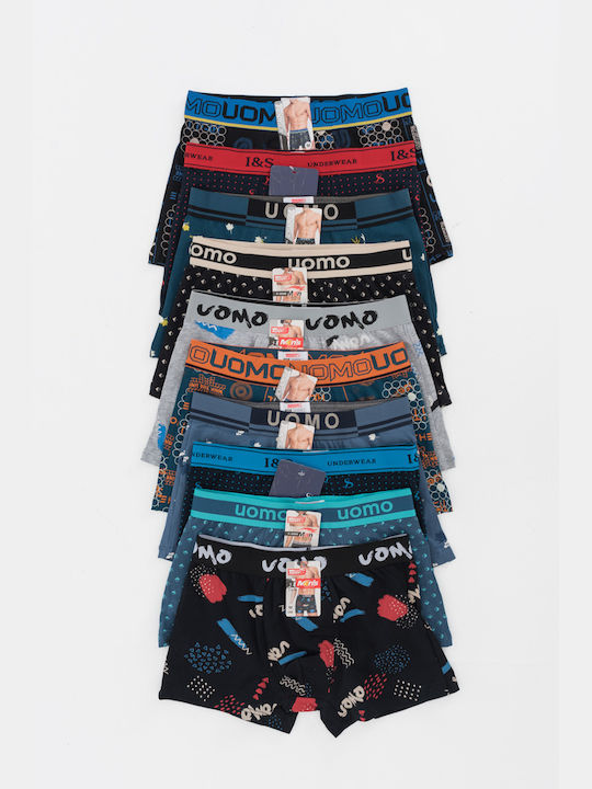 Ανδρικά Μποξεράκια Multicolor με Σχέδια 10Pack