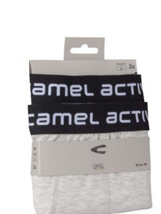 Camel Active Herren Boxershorts Grey mit Mustern 2Packung