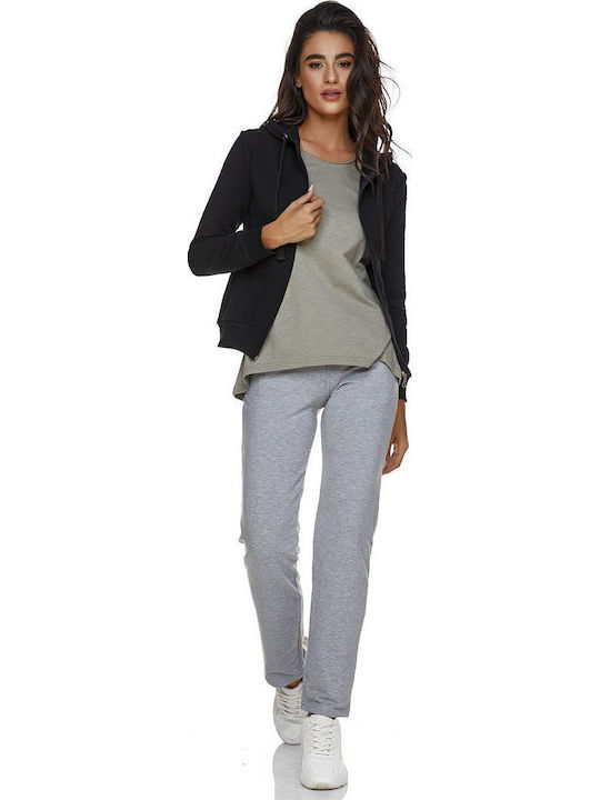 Women's Sweatshirt Jacket Hooded Black