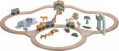 FreeOn Οι Φίλοι μας Τα Ζώα Set with Train made of Wood for 3++ Years