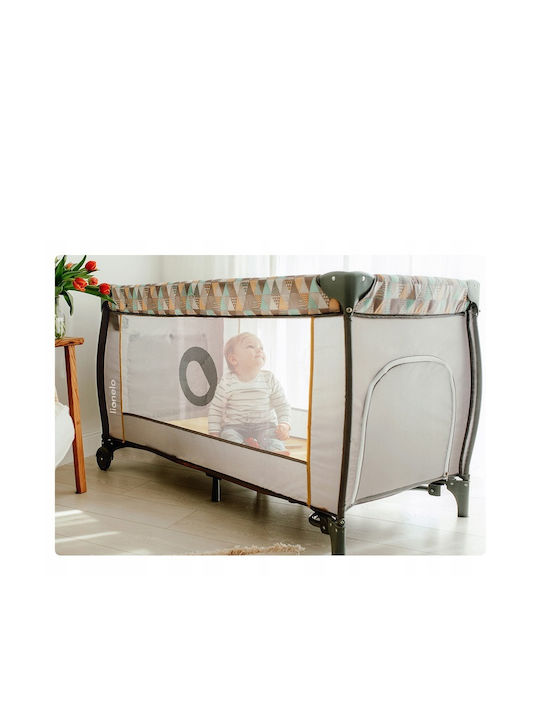 Lionelo Sven Plus Playpen 2 Levels with Changing Table & Mattress Grey Stone 127x65cm