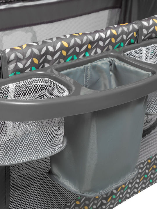Lionelo Sven Plus Playpen 2 Levels with Changing Table & Mattress Grey Stone 127x65cm
