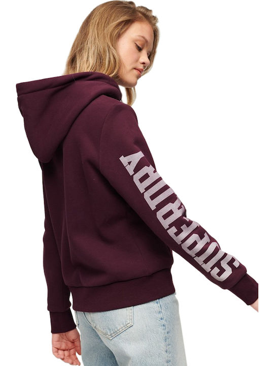 College Women's Sweatshirt Hooded Purple