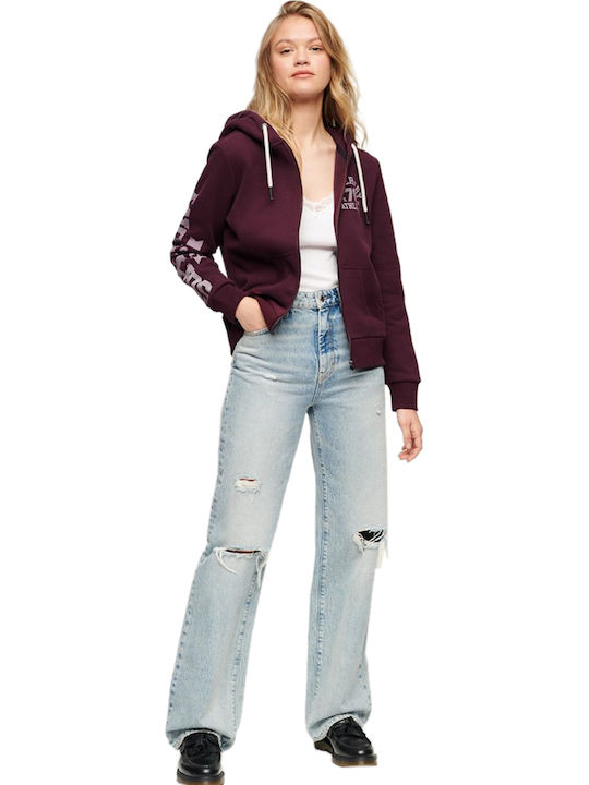 College Women's Sweatshirt Hooded Purple
