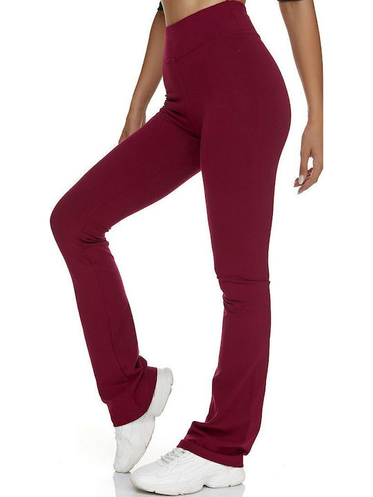 Jazz High Waist Sweatpants Flared Bordeaux