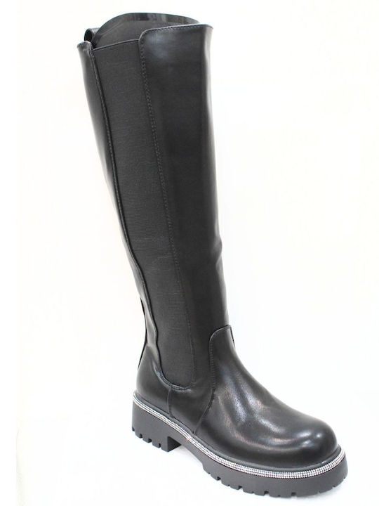 Cizme dama cu elastic Negre