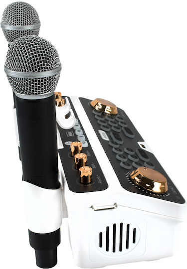 Andowl Ηχείο Karaoke με Ασύρματα Μικρόφωνα και Εφέ Φωτισμού Q-SK6 Λευκό