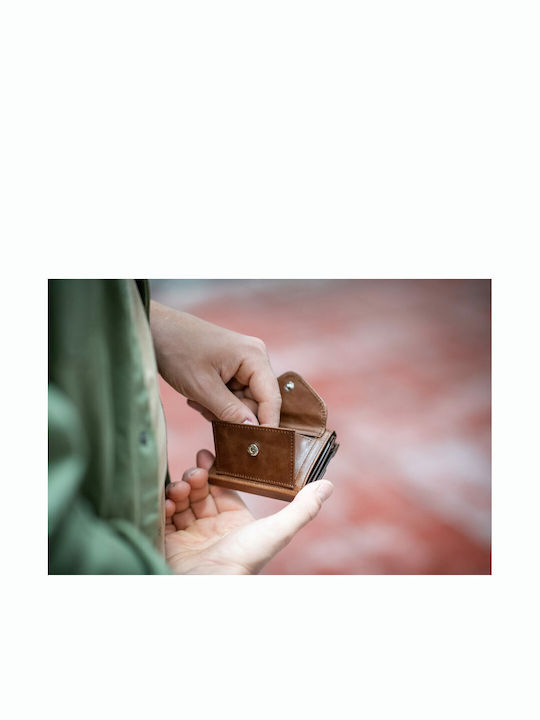 Leather Men's Wallet Cards with RFID Brown