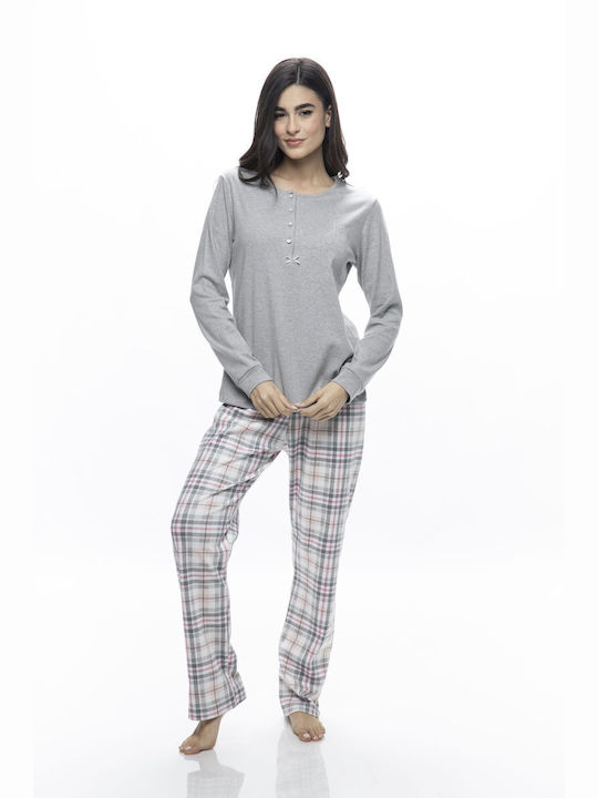 Galaxy Winter Baumwolle Damen Pyjama-Hose Grey