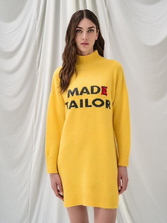 Tailor Made Knitwear Mini Kleid Gelb