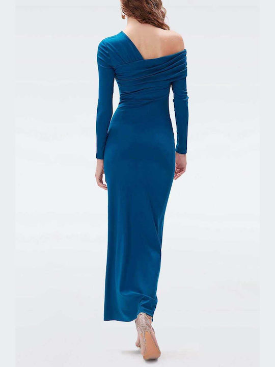 Diane Von Furstenberg Mini Dress with Slit Teal