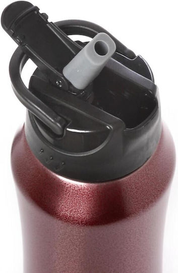 Ecolife Bottle Thermos Stainless Steel BPA Free 550ml Red with Straw