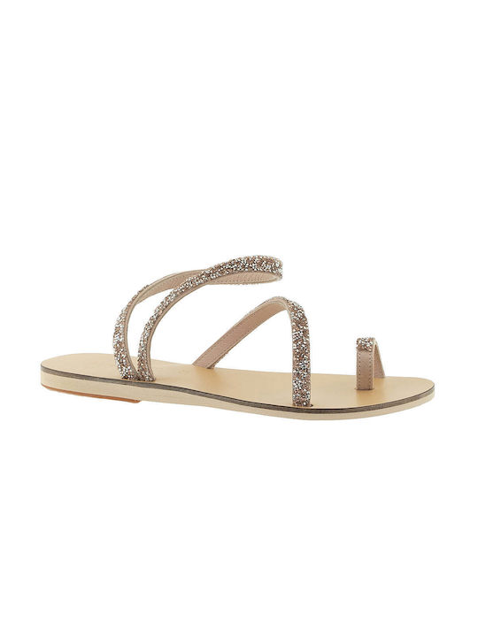 Sofia Manta Leather Women's Flat Sandals Coral