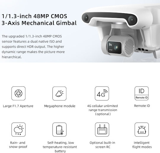 Fimi X8 Pro Drone Mini 5.8 GHz with 4K 30fps HDR Camera White
