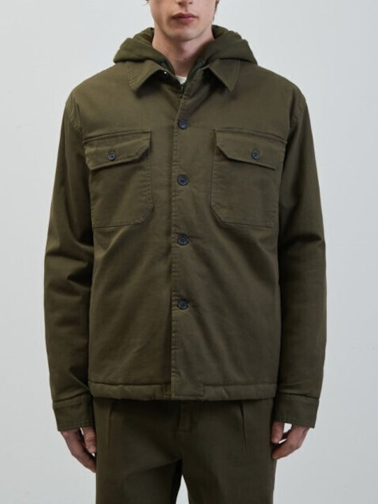 Gianni Lupo Herren Winter Jacke Lässig Oil Green