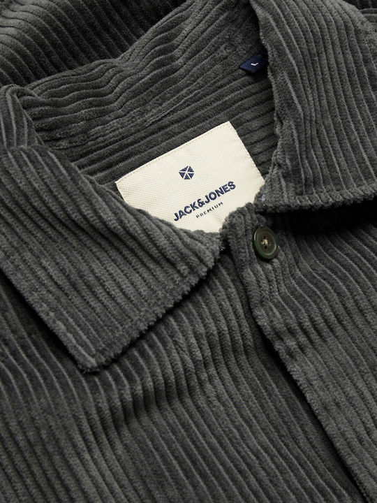 Jack & Jones Cămașă Bărbătească Supraîmbrăcăminte Cu mânecă lungă Corduroy Negru