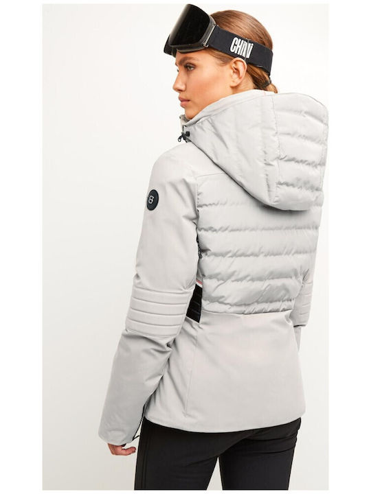 8848 Altitude Women's Short Puffer Jacket Waterproof for Winter with Hood White