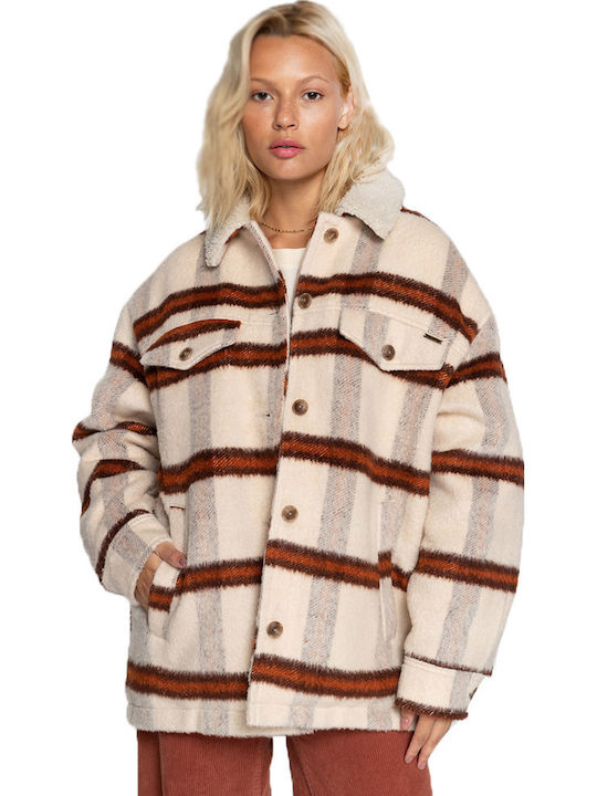 Lucky Sherpa Damen Braun Overshirt Oversized