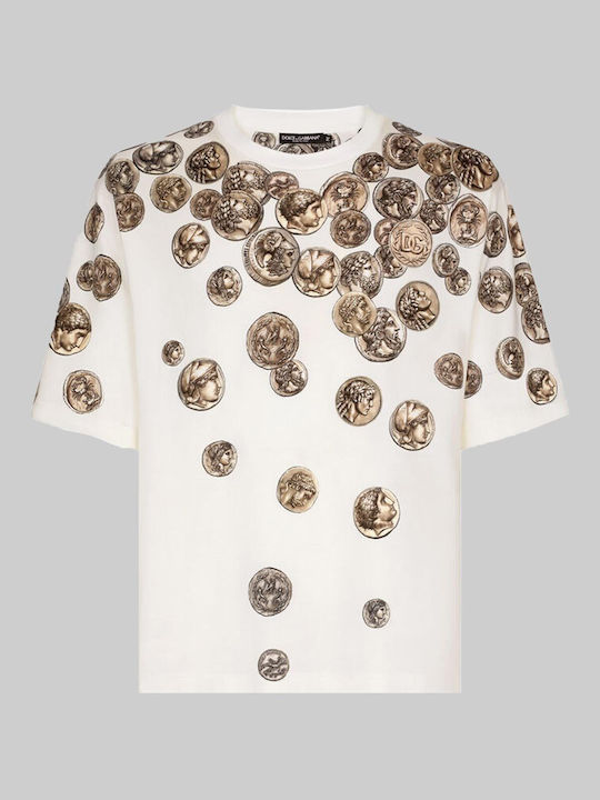 Dolce & Gabbana Ανδρικό T-shirt Κοντομάνικο Λευκό.
