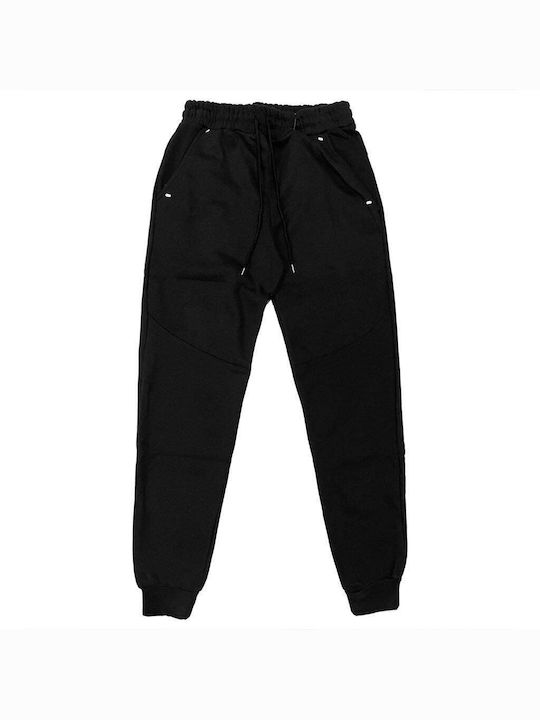 Ustyle Men's Fleece Sweatpants with Rubber Black