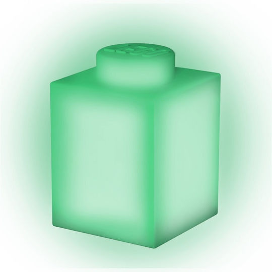 LEGO LED Kinder Dekorative Lampe Brick Grün 20x29x10εκ.