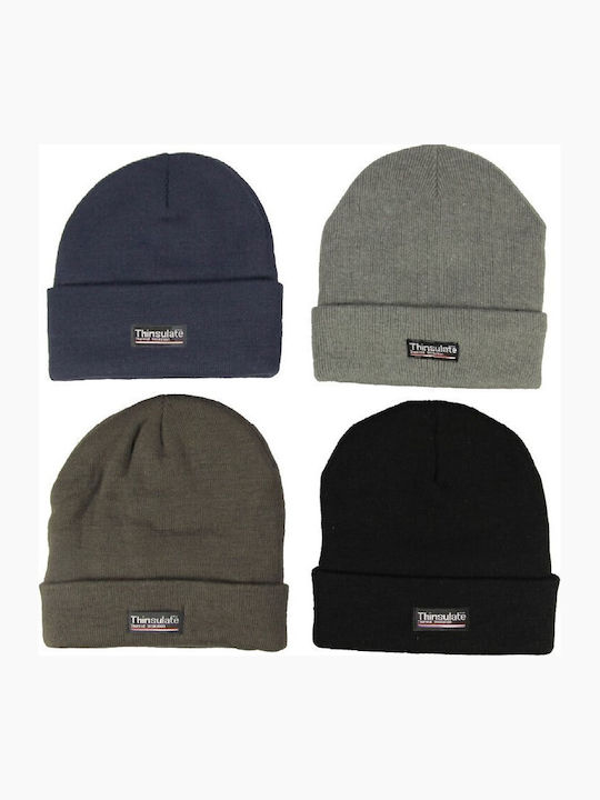 Beanie Unisex Fleece Σκούφος Πλεκτός σε Μαύρο χρώμα