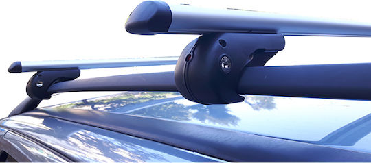 Menabo Aluminum Car Roof Bars for Opel Zafira 1999-2005 Set with Roof Rack Legs and Lock Black