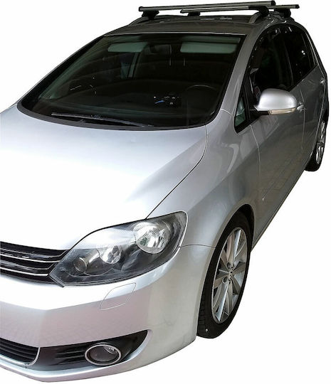Menabo Μπάρες Οροφής Αλουμινίου για Volkswagen Golf Plus (Σετ με πόδια και κλειδαριά) Μαύρες