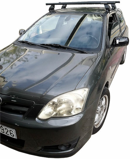 Menabo Autodachträger Metallisch für Toyota Corolla 3D 2002-2007 mit Dachträgerfüßen und Schloss Schwarz