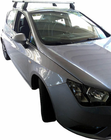 Menabo Таванни Стелки За Автомобил От Алуминий За Seat Ibiza 2008-2016 С Крака За Покривен Багажник И Заключване Сребристи МП.SIBIZA.16