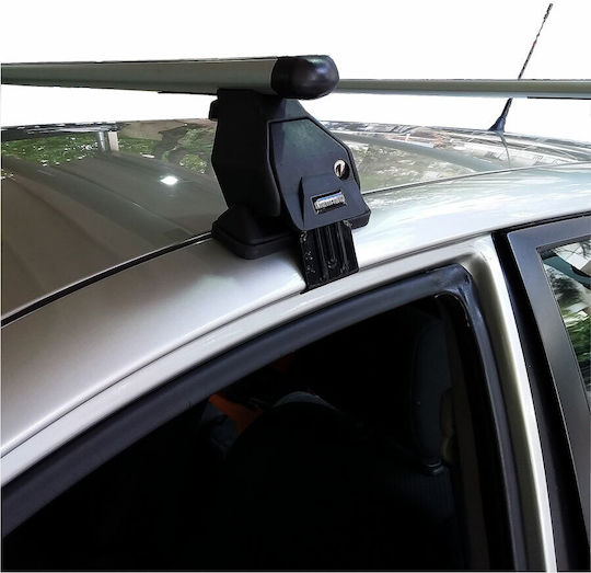 Menabo Autodachträger Aluminium für Toyota Corolla 5D 2002 2007 mit Dachträgerfüßen und Schloss Silber