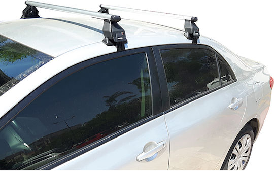 Menabo Autodachträger Aluminium für Toyota Corolla 4D 2000-2013 mit Dachträgerfüßen Silber