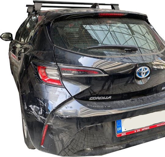 Menabo Steel Car Roof Bars for Toyota Auris and Corolla 5D Set with Roof Rack Legs Silver