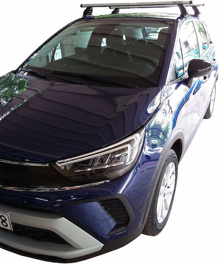 Menabo Μπάρες Οροφής Αλουμινίου για Opel Crossland X (Σετ με πόδια και κλειδαριά) Ασημί
