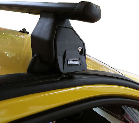 Menabo Metallische Autodachträger für Fiat Punto 2007-2010 mit Dachträgerfüßen Silber MΠ.FPUNTO.14