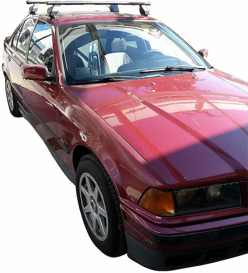 Menabo Car Roof Bars Metallic for BMW Series 3 4D 1992-1998 Set without Legs Silver
