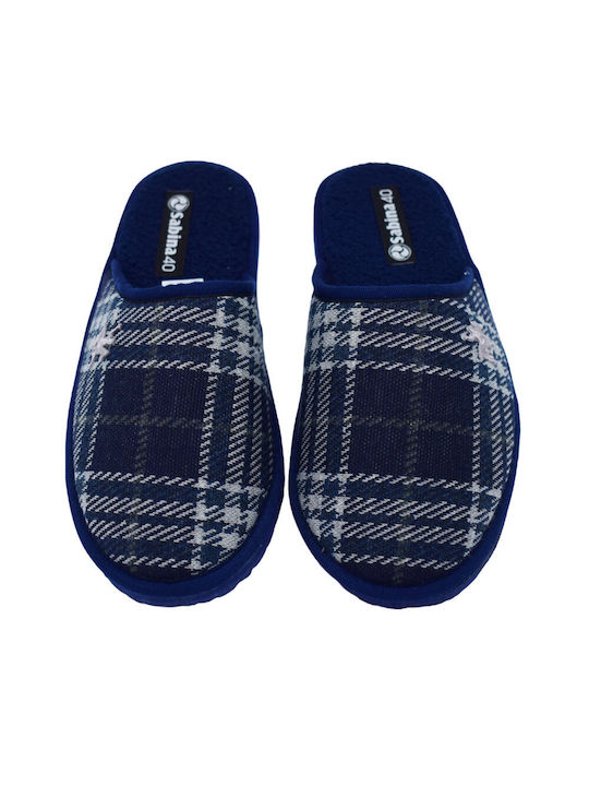 Soulis Shoes Men's Printed Slippers Blue