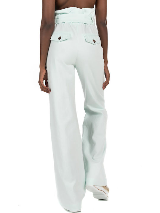 Kendall + Kylie Women's Fabric Trousers Aquamarine