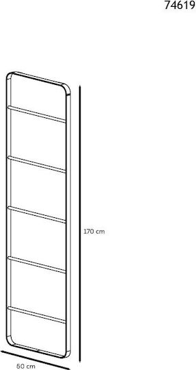 Geesa Σκάλα Μπάνιου Μονή Επιτοίχια ​50x170cm Μαύρη