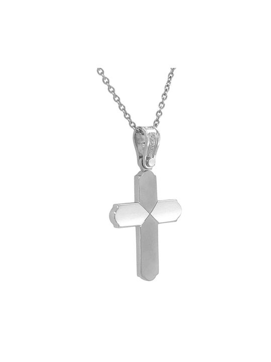 Xryseio Women's White Gold Cross 14K