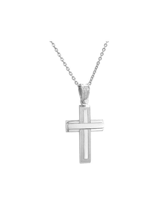 Xryseio Women's White Gold Cross 14K