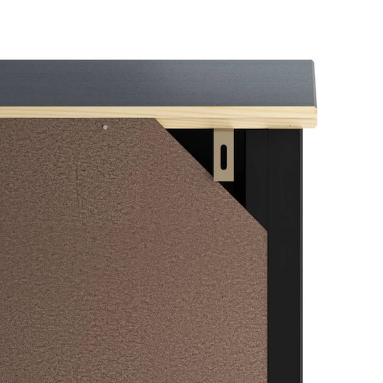 vidaXL Badezimmersäule Wandhängeschrank H69.5xB34xH80cm Schwarz