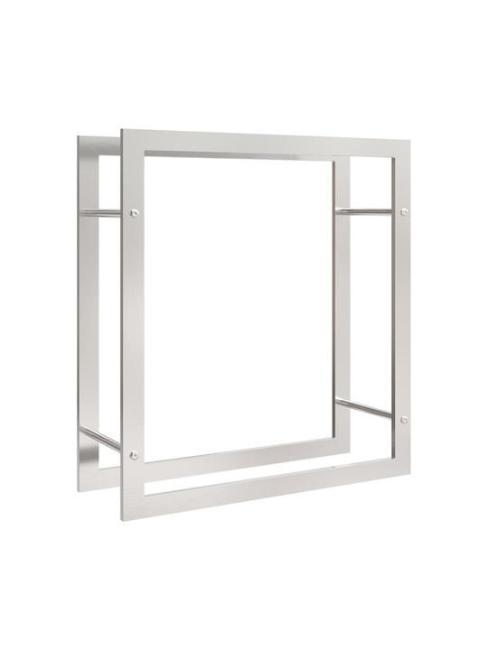 vidaXL Μεταλλικό Ράφι Αποθήκευσης Ξύλων 80x28x86cm Ασημί